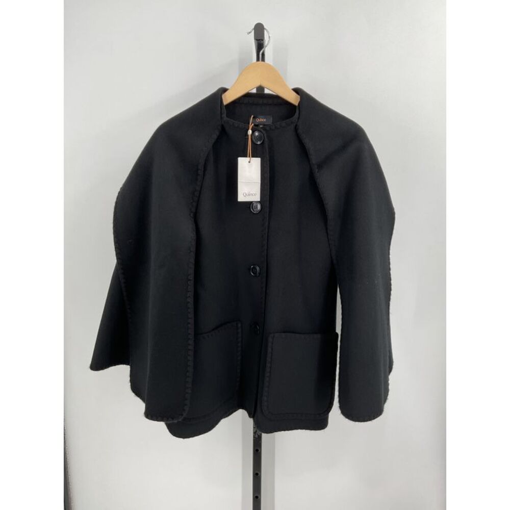 Quince Black Women's Wool Blend Cape Jacket